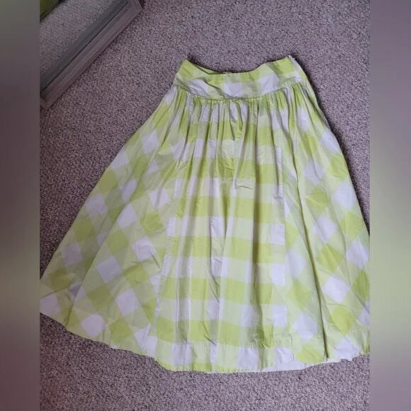 Anthropologie Maeve Checkered Full Maxi Silk Blend Skirt size L - Picture 6 of 6